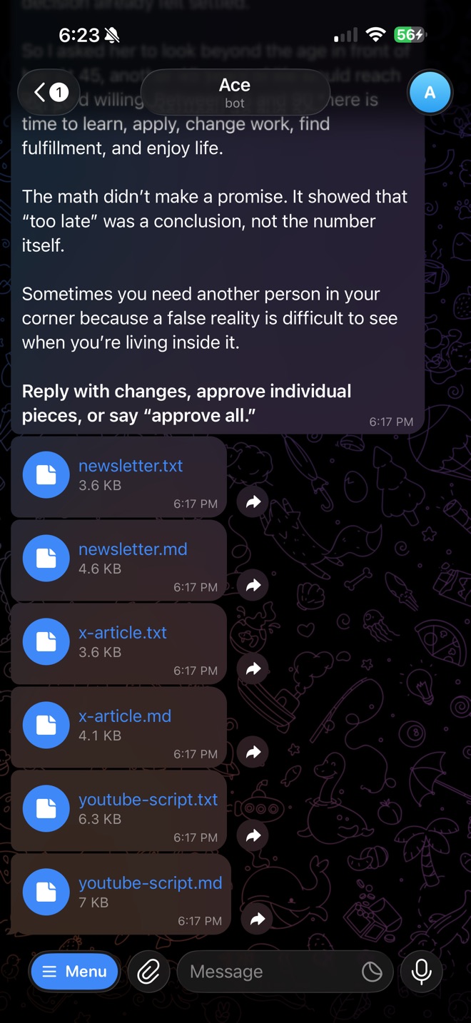 Ghostie in Telegram, step 9 of 10